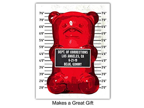Gummy Bear Mugshot Modern Pop Art, Wall Art Set - Original 8X10 Poster Prints - Cool Unique Gift - Unframed Photo Pictures #TOP2