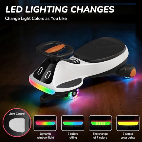 Image of Umatoll 12V Electric Wiggle Car for Kids, Birthday Gifts Toy for Age 3+