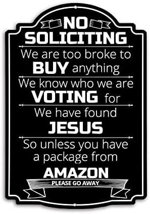 Funny No Soliciting Sign For House/Office,Acrylic No Soliciting Signs For Home,No Soliciting Sign Are Suitable For Home, Office, Can Be Installed On Doors, Walls, Waterproof Sun Protection 8x12 Inch