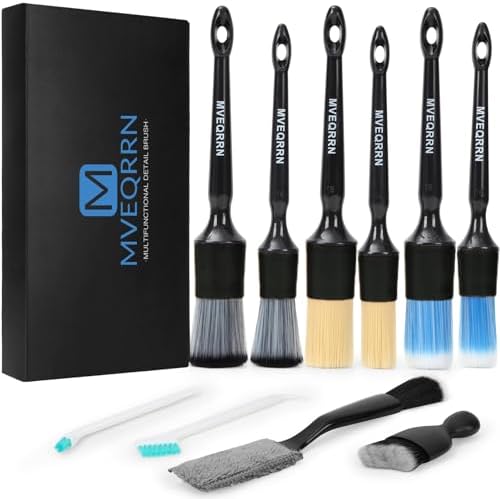 10Pcs Car Detailing Brush Set,Boars Hair Car Cleaning Detail Brus...