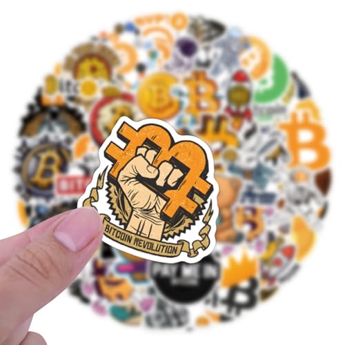60pcs Bitcoin Crypto Stickers, Funny Digital Currency Stickers for Water Bottles, Laptop, Computer, Phone, Guitar, Luggage Vinyl Waterproof Party Favors for Water Bottles (Bitcoin) - Image 4