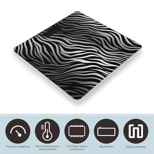 Báscula Digital de Baño con Diseño Zebra, Precisa y Compacta miniatura 3