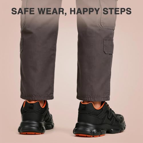 Image of Hogent Steel Toe Shoes for Men Women, Wide & Non-Slip Work Shoes