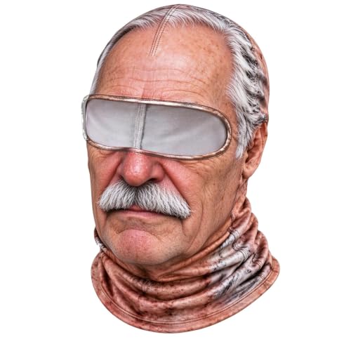 3D Old Man Ski Mask Funny Realistic Face Balaclava Printed Full Face Cover - image 1
