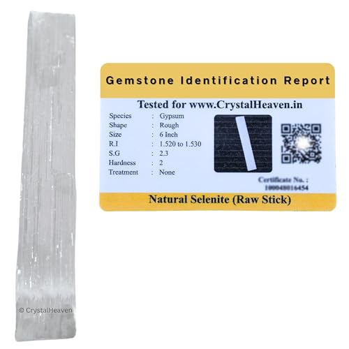 Image of Crystal Heaven Certified Selenite Wand Charging Plate Stick-Pack Of 3 Selenite Crystal 6 inch Stick To Charge,Cleansing Re-Energy Work,Meditation And Pooja(Rectangular)