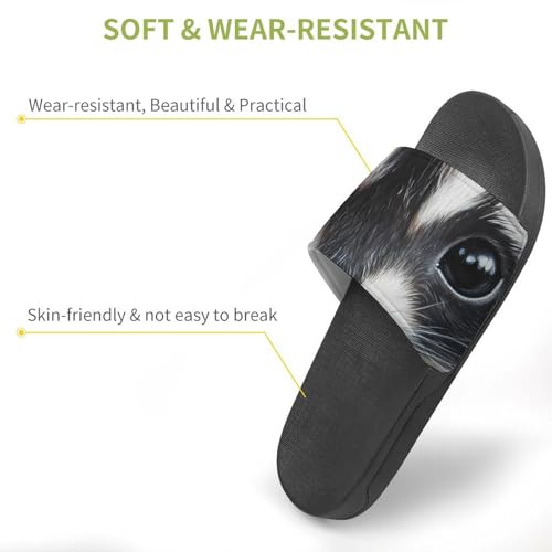 Cute Raccoon Face Men's Bathroom Slippers Shower Indoor Home Beach Outdoor Shoes for Women3