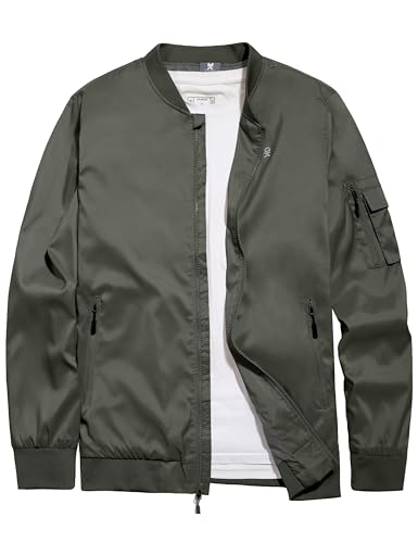 Image of Little Donkey Andy Men's Lightweight Bomber Jacket Causal Fashion Flight Windbreaker Fall Spring Outdoor Coat