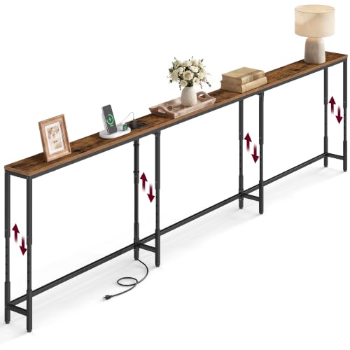Image of VASAGLE 106.3 inchConsole Table, 25.2-35.2 inchHeight Adjustable, with Power Outlet