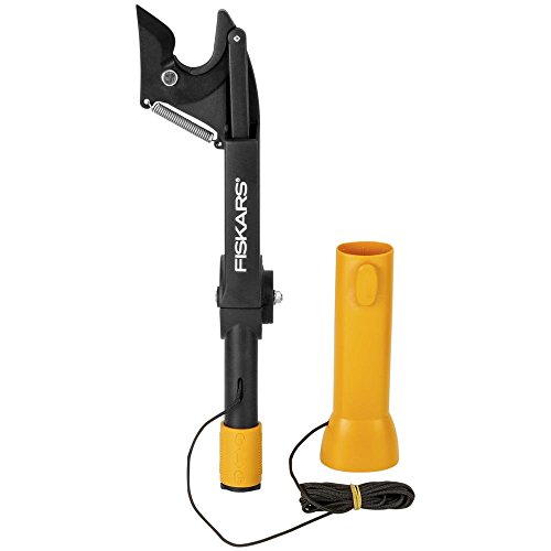 Fiskars QuikFit Amboss-Baumschere für trockenes und hartes Holz bis Ø 3,2 cm, Gerätekopf, Stahl/Kunststoff, Schwarz/Orange, 1001410