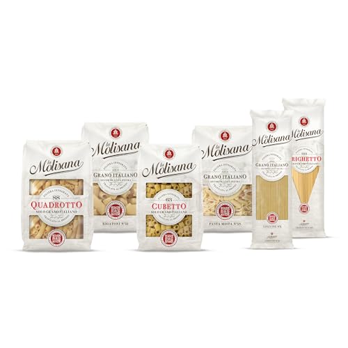 La Molisana - Multipack di Pasta Classica, Box da 3 Kg con 6 confezioni, Linguine, Trighetti, Rigatoni, Cubetti, Quadrotti, Pasta Mista, Grano Italiano, Trafilatura al Bronzo