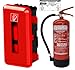 Feuerlöscher 6kg ABC Pulverlöscher mit Manometer EN 3, Messingarmatur Sicherheitsventil (Mit Schutzbox Gimbox für LKW/PKW/Garage/Haus) (Mit Prüfnachweis und Jahresmarke)