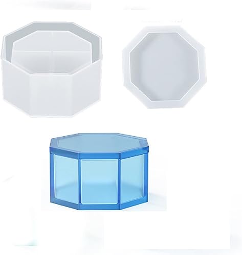 Yalulu Moldes de fundición de resina, molde de silicona para macetas, caja de almacenamiento hexagonal de silicona, molde epoxi de silicona, moldes