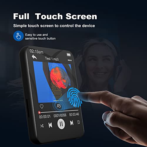32Gb Mp3 Player With Bluetooth 5.0, Full Touch Screen Mp3 And Mp4 Player, Kids Mp3 Player Portable Speakers Music Player Support Fm Radio Recording Max Support Tf Card 128Gb(Black) #TOP1