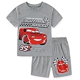 Disney Cars Lightning McQueen Boys Short Sleeve T-Shirt and Short Set for Toddler and Big Kids