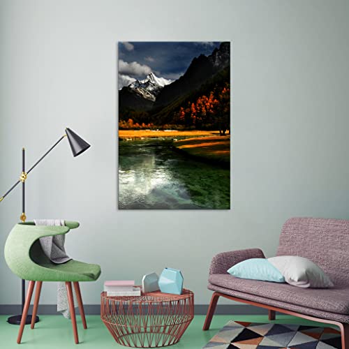 Tableau canvas nature luminescent grand format 80x120 cm - 3