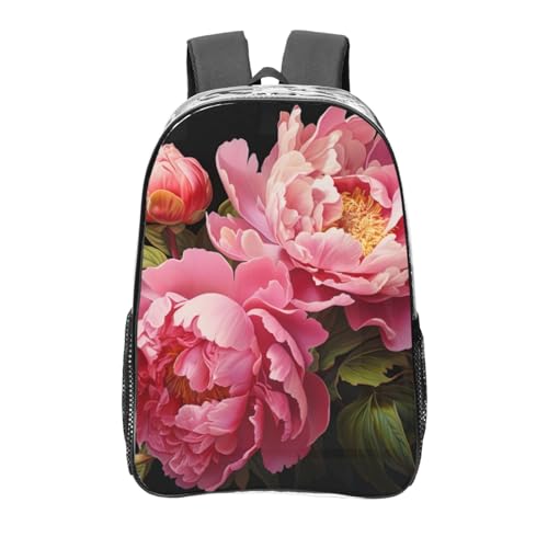 Grand sac à dos d'école transparent et léger à motif floral pour étudiants