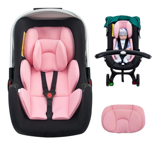 Kaseeous Infant Car Seat Insert with Extra Headrest for Preemie to Newborn, Thickened Baby Car Seat Head Support for Girls Boys, Adjustable Baby Car...