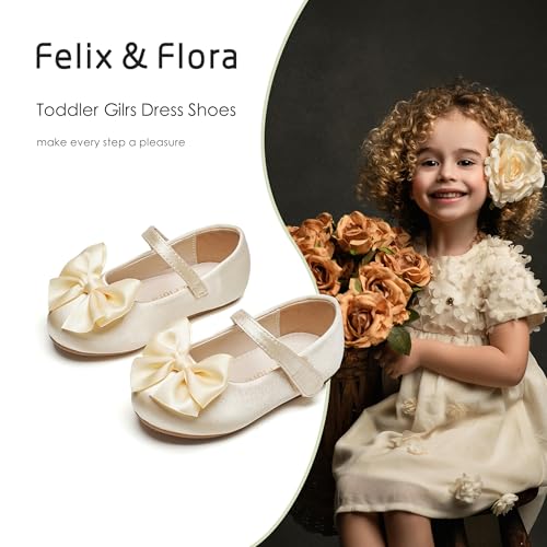 image for Felix & Flora Toddler Flower Girl Dress Shoes Champagne Gold Size 10 G