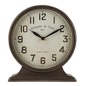 NIKKY HOME Antique Mantel Clock, Battery Operated Decorative Desk Table Clock for Home, Office, Living Room, Bed Room, Brown