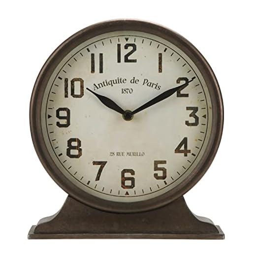 NIKKY HOME Antique Mantel Clock, Battery Operated Decorative Desk Table Clock for Home, Office, Living Room, Bed Room, Brown