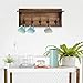 HBCY Creations Rustic Brown Solid Wood Wall Mounted Coat Rack with Shelf, 5 Hooks, 24
