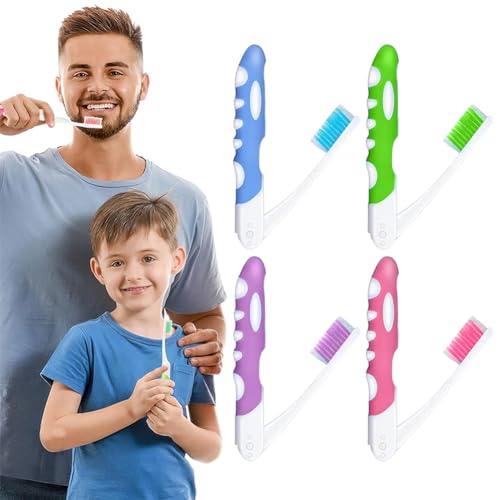 Spazzolino da denti pieghevole, 4 pezzi
