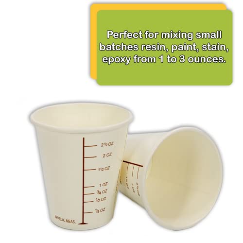 50 vasos medidores de papel con graduación 3 oz miniatura 4