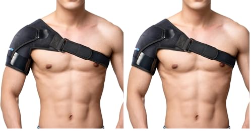 Branfit Recovery Shoulder Brace and Arm Sling for Men &amp; Women, Shoulder Compression for Injury Relief and Adjustable Comfort, Right/Left (Pack of 2)