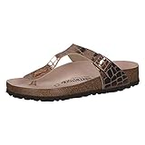 Low-top BIRKENSTOCK Damen Tongs Gizeh Microfibre Gator Gleam Copper Sandale, (40 EU Weit, Gator Gleam Copper)