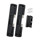 Double Bolt Lock for Sliding Glass Doors - Newly Patented - Advanced Technology to Keep Your Family Safe and Secure - High Security Lock - Virtually Burglar Proof (Black 2-Pack)