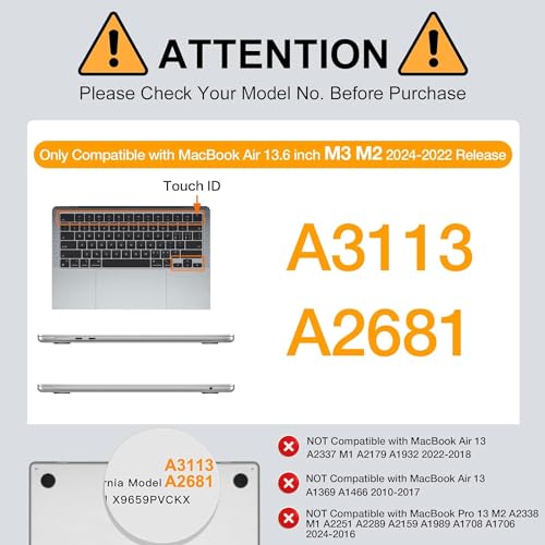 Image of ProElite Case for MacBook Air 13.6 inch 2022 2023 2024 2025 Release M5 /M4 /M3 A3113 M2 A2681 with Touch ID,Heavy Duty Honeycomb Hard Shell with Slim TPU Bumper and Fold Kickstand, Grey