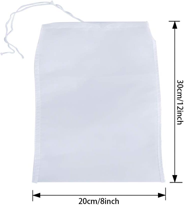 3Pcs Reusable Filter Bags Mesh Nylon Bags for Nut Milk, Coffee, Juice 74 Micron 8" x 12"