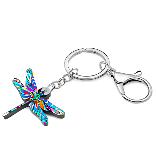 WEVENI Cute Dragonfly Gifts for Women Girls Acrylic Dragonfly Keychain Insect Keyring Pendant Charms Purse Wallet Accessories (Dragonfly D)2