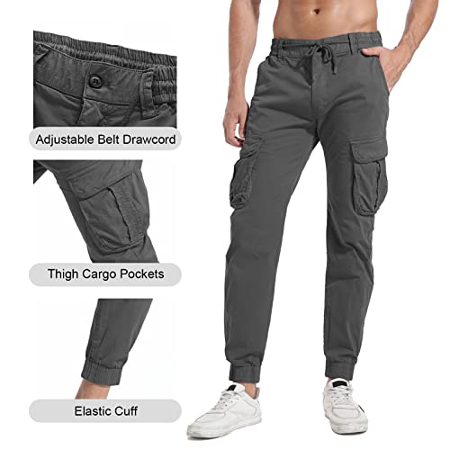 LEPOAR Men's Hiking Cargo Pants Joggers Slim Fit Stretch Lightweight Casual Work Pants with Pockets,Dark Gray 34 by LEPOAR - Used condition - Image 5