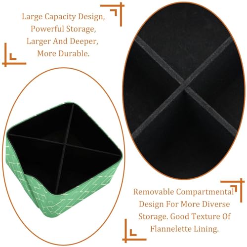 Porte-stylos rectangulaire vert pour ranger bureau et cosmétiques - 5