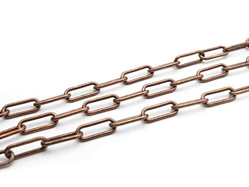 Collana ovale da 1 m in rame anticato in ferro. Non solo per il fai da te sono necessarie diverse catene. Anche altri progetti fai da te come borse o cuciti possono essere decorati con catene come cintura o manico. Libera la tua immaginazione e creatività e crea bellissimi accessori.