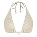 ZAFUL Women's Triangle Bikini Top Multiway Fishnet Tie Back Bandeau Halter String Bikini Top Swimsuit Bathing Suits Top (Only Top-Light Coffee, M), Medium