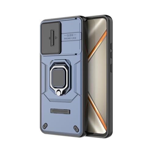 Image of Kapa Armor Slider Back Cover for Oppo K13 5G | Inbuilt Ring + Camera Slider Shockproof Lens Protection Bumper Back Case (Blue)