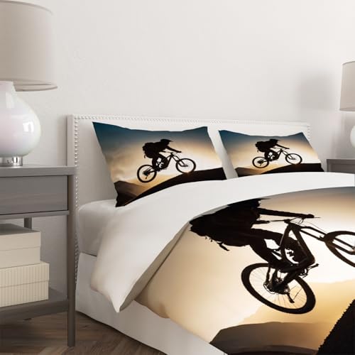 Parure de lit cycliste 240x260 en microfibre douce avec fermeture éclair