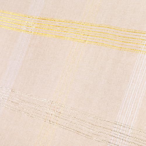 KASANOVA 1 Centre Piece CM90 x 90 Tartan Beige, Cotton Polyester Metallic Fibre