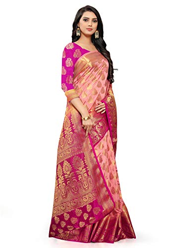 neeah Women's Banarasi Art Silk Special Occassion Wear With Unstitched Blouse Piece - Image 3