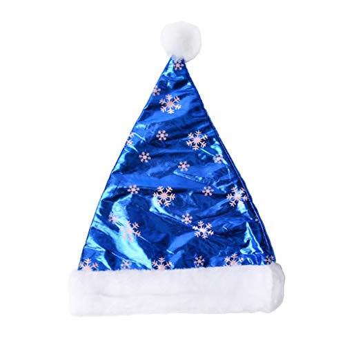 Preisvergleich Produktbild Weihnachtsmütze, Erwachsener Weihnachtsmütze, Gedruckt Fünfzackigen Stern Weihnachten Hut, Schneeflocke Weihnachtsmütze / weich Und Bequem / perfektes Aussehen / dauerhaft (Farbe : Blue snowflakes)