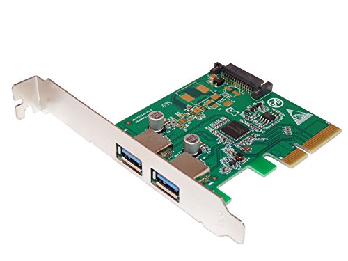 Scheda Controller PCI Express 4X PCIe a 2 Porte USB 3.1 Tipo A - Chipset ASM 1142 - Alimentazione SATA - By
