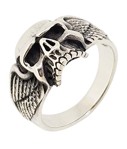 Bague argent 925 tête de mort au polissage miroir d'exception