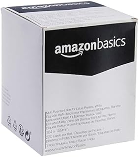 Amazon Basics - Multi-Purpose Labels for Label Printers, White, 104 mm x 159 mm, 220 Labels per Roll, 1 Roll
