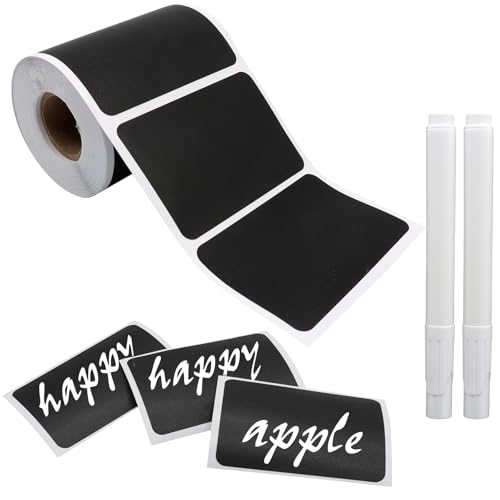 Hitefu Wavy Chalkboard Labels, 180 Pcs | Erasable & Reusable, Waterproof Stickers, Liquid Chalk Pen Included, For Jars, Spice & Craft Rooms