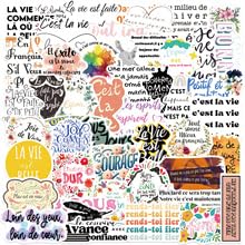 Lylsdsb French Inspirational Stickers 50 Pcs Waterproof Cartoon Motivational Quotes Sticker For Water Bottle Laptop Skateboard Car Scrapbook Luggage,Vinyl Funny Trendy Positive Decals For Teachers Student
