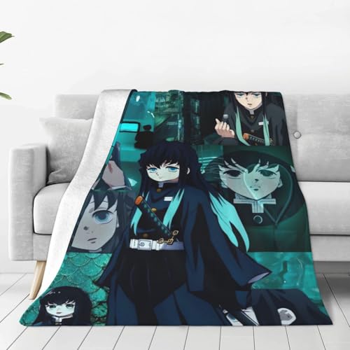 Muichiro Tokito Throw Blanket Couch Bed Sofa Soft Lightweight Warm Cozy Flannel Fleece Bed Blanket for Kids Adults Gift Multiple 40X30