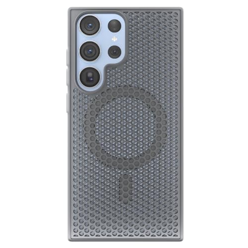 Image of Pikkme Back Cover for Samsung Galaxy S24 Ultra 5G | Honeycomb Cooling Design | Silicone Heat Dissipation | Mag-Safe Compatible | Shockproof Camera Protection Bumper Case (Grey)