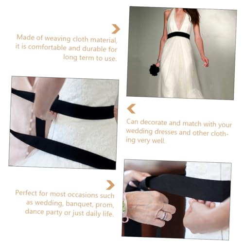 BESPORTBLE 2Pcs Minimalist Satin Bridal Sash Belt for Wedding Dress Fashionable Waist Belt for Weddings Parties and Special Events3